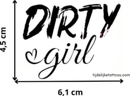 Dirty Girl - Ondeugend Meisje - neptattoo volwassenen - erotische tijdelijke tattoo vrouwen - sexy plak tattoo - temporary tattoo stickers - nep fake tattoos — thumbnail 2