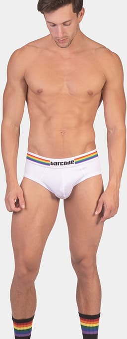 Barcode Berlin Backless Brief Pride White - MAAT M - Erotisch Heren Ondergoed - Slip voor Man - Sexy mannen Slip — thumbnail 4