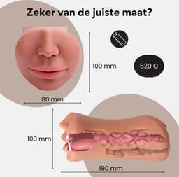 ME'ADAM Melange™ - 3D Realistische Masturbator - Inclusief opbergtas & glijmiddel - 3 in 1 - Vagina, Anus & Mond - Sex toys voor mannen - Realistische vagina - Pocket Pussy - kunstvagina — thumbnail 3