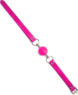 Ouch! – Solide Rubberen Ball Gag Knevel met Verstelbare Riem voor Mond Vulling – Roze — thumbnail 3