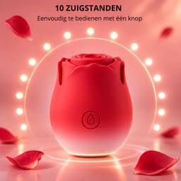 SF Toys Roos Vibrator Rood – Clitoris Stimulator – 10 Zuigstanden – Beschikbaar in 6 kleuren – Stil <50dB – Waterdicht – Magnetisch Oplaadbaar – Nieuwste generatie — thumbnail 3