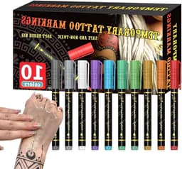 Body Paint Markers - Huidverf Stiften - Artistiek Tekenen - Huidvriendelijk Afwasbaar - 10 Kleuren - Multicolor — thumbnail 1