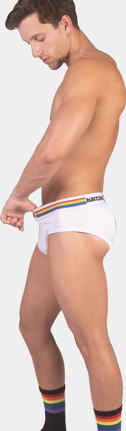Barcode Berlin Backless Brief Pride White - MAAT M - Erotisch Heren Ondergoed - Slip voor Man - Sexy mannen Slip — thumbnail 5