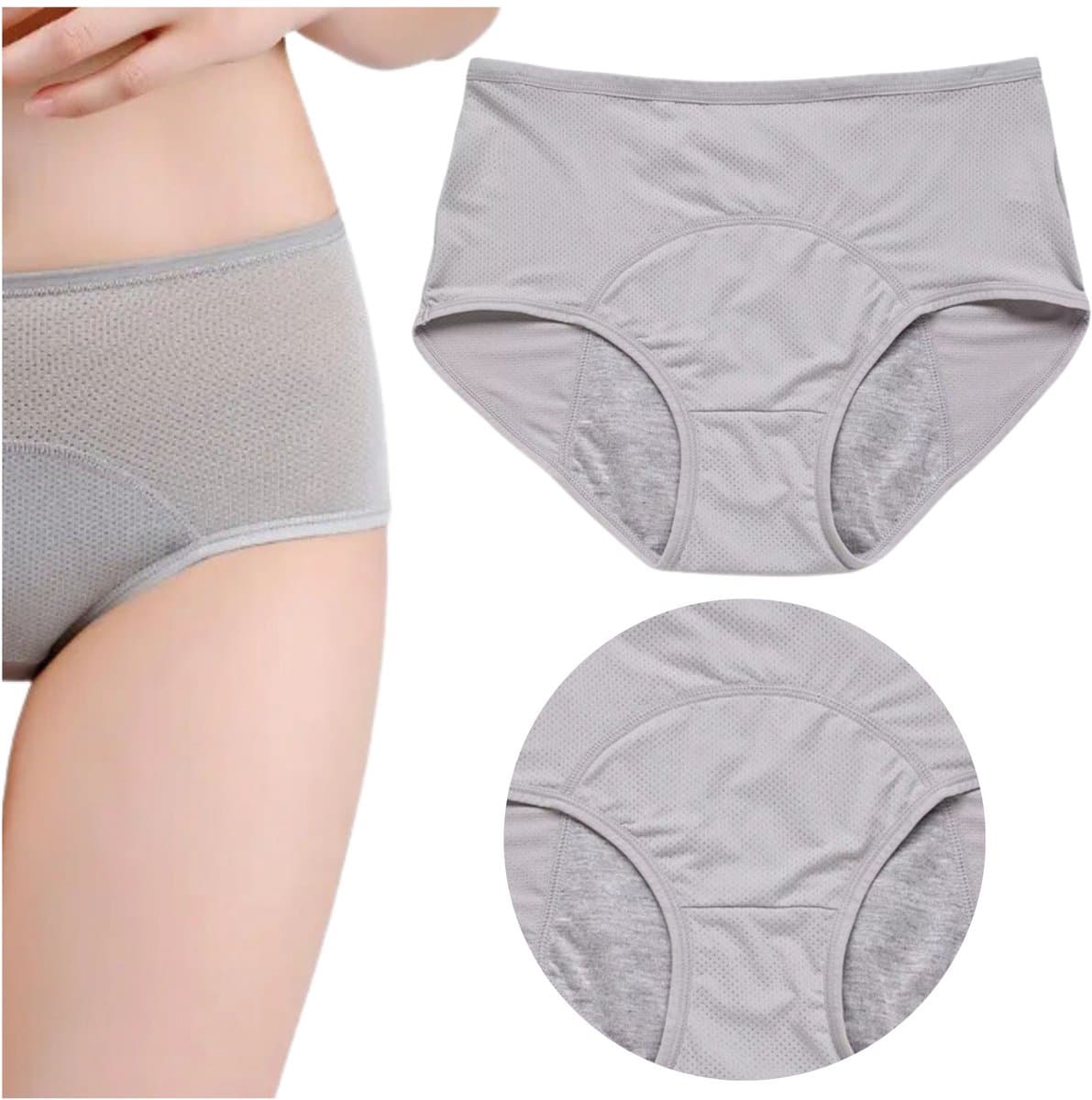 Eco-friendly Serie - Menstruatie Ondergoed - Grijs - Hoge Absorptie - 5XL — afbeelding 1