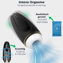 Masturbator voor Man - Nappex™ Branco Automatische Blowjob Simulator [Discreet Verzonden] - 16 Stille Zuig- en Vibratiestanden - Uitneembare Binnenhoes - Pocket Pussy Electrisch - Sex Toys voor Mannen en Koppels - Kunstvagina - Seksspeeltjes - Zwart — thumbnail 2