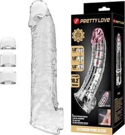 Pretty Love - Verlengende Penis Sleeve - 26 cm - Transparant — thumbnail 1