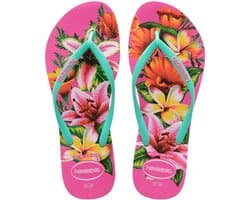Dames Slippers met Bloemmotief Dunne Bandjes