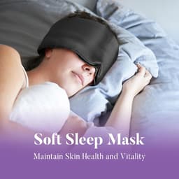 Satijnen slaapmasker - Nieuw ontwerp verduisterend oogmasker, unisex, zacht en comfortabel slaapmasker voor de nacht, reis-/slaapmasker (zwart) — thumbnail 4