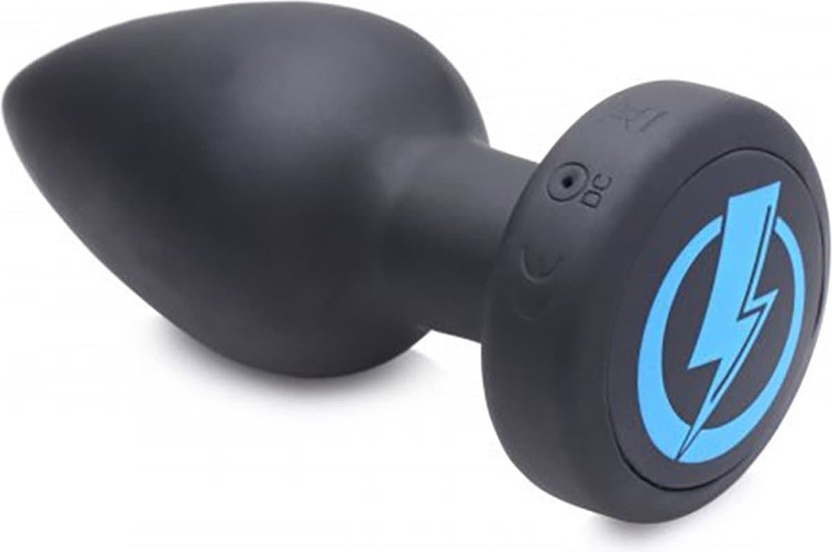 XR Brands E-Stim Pro - Silicone Vibrating Anal Plug + Remote Control black — afbeelding 1