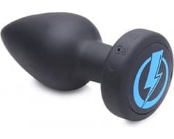 XR Brands E-Stim Pro - Silicone Vibrating Anal Plug + Remote Control black