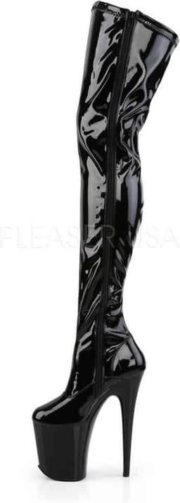 Pleaser - FLAMINGO-3000 Plateau Overknee Laarzen - Paaldans schoenen - 38 Shoes - Zwart — thumbnail 3