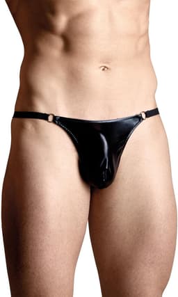 SoftLine Collection - Sexy G-string met wetlook uiterlijk zwart Onesize S t/m L — thumbnail 1