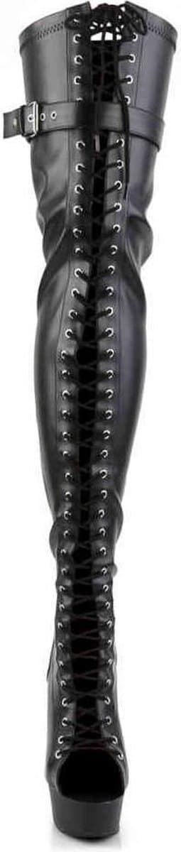 Pleaser - DELIGHT-3025 Plateau overknee Laarzen - US 9 - 39 Shoes - Zwart — thumbnail 2