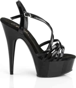 EU 39 = US 9 | DELIGHT-613 | 6 Heel, 1 3/4 PF Criss-Cross Strap Sandal — thumbnail 5
