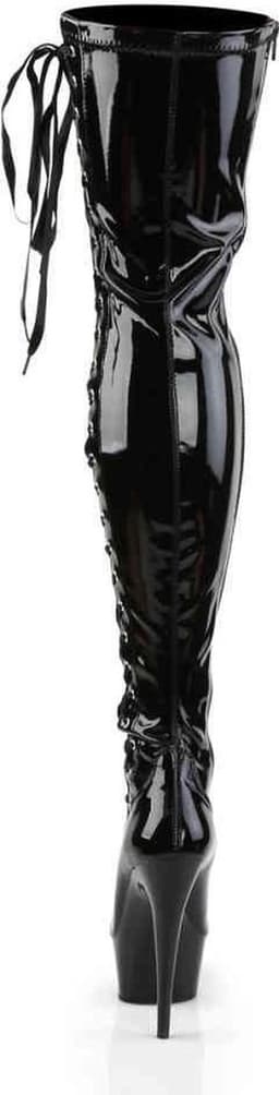 Pleaser - DELIGHT-3050 Plateau overknee Laarzen - US 14 - 45 Shoes - Zwart — thumbnail 4