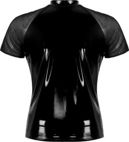 Latex wetlook shirt mannen - Transparante schouders - Ritssluiting - Glanzend - BDSM - Club — thumbnail 3
