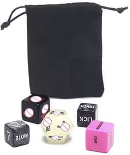 CHPN - Erotische Dobbel Spel - Sex dobbelstenen - 5 Dobbelstenen met sex spelletjes - Standjes - Voorspel - Erotiek - Sexspel - 5-delig in een zakje — thumbnail 1