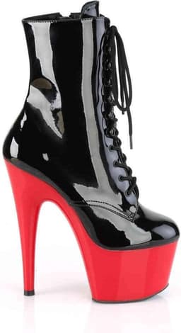 Pleaser - ADORE1020 Plateau Laarzen, Paaldans schoenen - Paaldans schoenen - 44 Shoes - Zwart/Rood — thumbnail 5