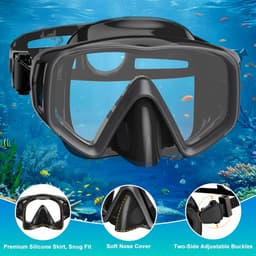 Snorkelset voor volwassenen, snorkelset met duikbril en droge snorkel voor heren en dames, anti-lek en anti-condens, duikmasker van gehard glas voor duiken, snorkelen en zwemmen — thumbnail 2
