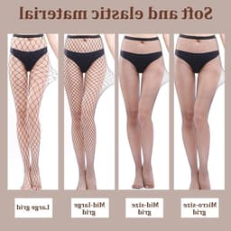 Netkousen voor dames - 4 paar hoge taille netpanty's in zwart, elastisch en sexy design, perfect voor elke gelegenheid — thumbnail 2