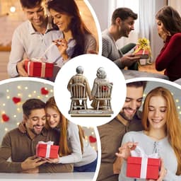 Genérico Veroudering samen: hout, verouderende sculpturen samen, houtkunst | DEE Maderad DEE paar, romantisch van hout, symboliseert blijvende liefde voor vrouw, echtgenoot — thumbnail 2