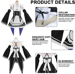 Dailygoods- Maid Outfit Elegante Design - Cosplay Anime Kostuum - Rollenspelset - Jurk met Accessoires - Verkrijgbaar in M/L/XL - Perfecte Lichaamscurve — thumbnail 5