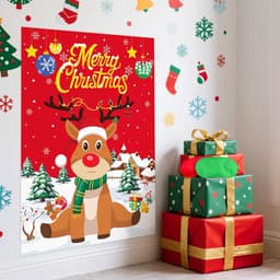Kerst Rendier Spel - Familie Activiteit - Feestelijk Plezier - Klassiek Draai Spel - 26x20x2 cm - Rood — thumbnail 3