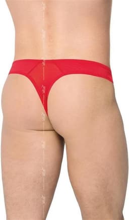 Sexy doorzichtige herenslip met visnet rood M/L — thumbnail 2