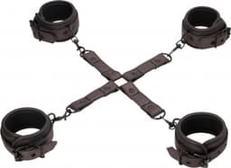 Ouch! Elegance Elegante Hogtie Set met Handboeien en Enkelboeien - Titanium Grijs — thumbnail 1