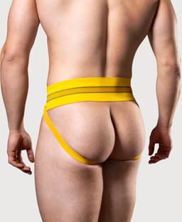 MM Sports The Original No. 10 Swimmer/Jogger Jockstrap 3 inch Yellow - MAAT S - Heren Ondergoed - Jockstrap voor Man - Mannen Jock — thumbnail 3