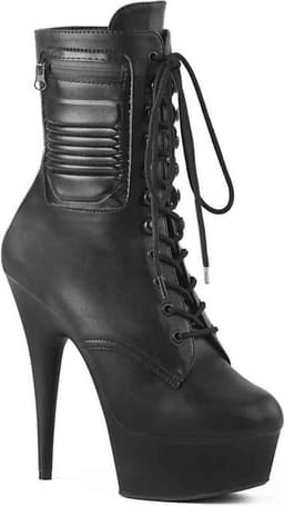 Pleaser - DELIGHT-1020PK Plateau Laarzen - US 12 - 42 Shoes - Zwart — thumbnail 1