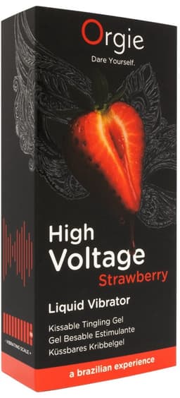 Orgie - High Voltage Strawberry Liquid Vibrator – Stimulerende Gel met Aardbeiensmaak — thumbnail 1
