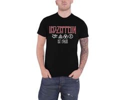 Zwart Heren T-shirt met Rockband Logo en Symbolen