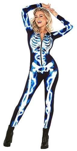 Morph elektrisch skelet bodysuit dames - vrouw skelet kostuum voor dames skelet Halloween kostuum — thumbnail 5