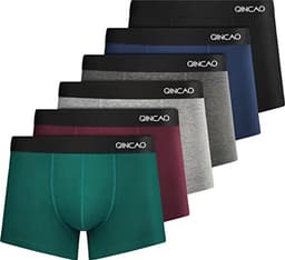 QINCAO boxerbroek voor heren, 6 stuks per pakket, zonder jeukende etiket, onderbroek voor mannen, ondergoed, boxer, katoen — thumbnail 1