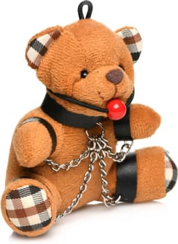 XR Brands AH118 - Gagged Teddy Bear Keychain - Brown — thumbnail 2