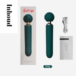 TipsToys® 3 in-1 Magic Wand - Massage Vibrator - Dildo voor Vrouwen - Flexibele Kop - Clitoris, G Spot en Prostaat Stimulator - Kloppen, Zuiger en Stotende Functie - Anaal & Vagina - Rechargeable - Sex Toys & Sexspeeltjes - Vrouw en Koppels - Groen — thumbnail 2