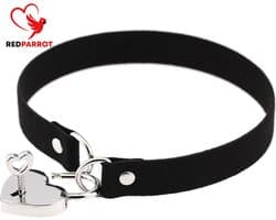 BDSM Bondage ketting met sleutel - Hartje - Slot - Halsband