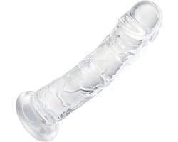 Humery - Realistische Transparante Siliconen Dildo met Zuignap - 18 cm - Maat S - Dildo's - Sex Toy voor Vrouwen en Mannen