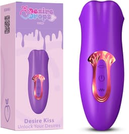 Desiredrops® - Paarse Mond Vibrator - Trilt – 10 Standen - 5 Vibrator Standen– Paarse Siliconen Vibrator - Bijt-Zuig -Clitoris Stimulator – Intense Sex Orgasme – Seks speeltjes – Cadeau - Vrouw - Voor haar — thumbnail 1
