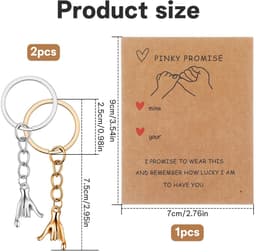 Dailygoods - Tyqour 2 stuks partnersleutelhangers voor koppels, cadeaus met kaarten, adventskalender, vulling, mannen, vrouwen, beste vriendin, verjaardag, jubileum, cadeau voor haar, haar, vriend — thumbnail 5