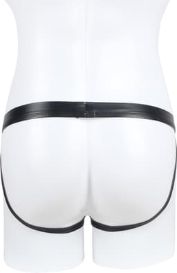 Zeloria Heren String Wetlook – Heren Lingerie – Faux Leather Tanga – Stretch String – Zwart – L — thumbnail 5