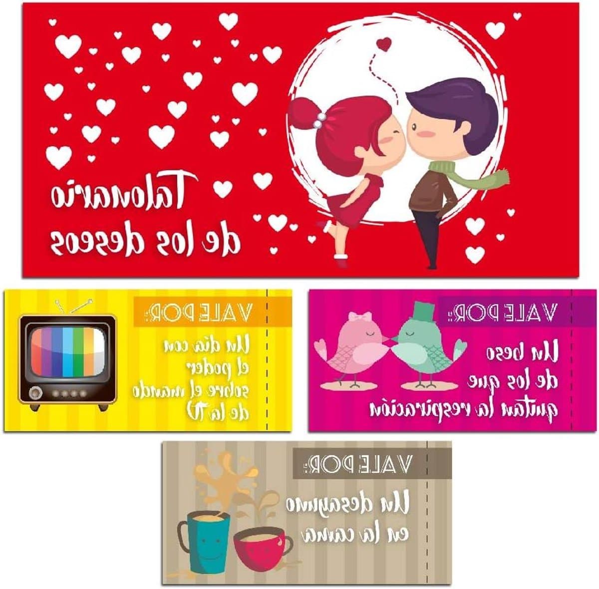 Romantisch Cadeau - Liefdesbonnen - Relatie Versterken - Interactief Spel - 15 cm - Rood — afbeelding 1