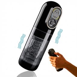 Toys Hub® Automatische Masturbator MAX met Strap - E-book – LED scherm – Water Massage - Pocket Pussy - Blowjob Simulator - Elektrisch - Sex Toys voor Mannen Zelf Aftrekken - Zwart — thumbnail 1