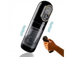Toys Hub® Automatische Masturbator MAX met Strap - E-book – LED scherm – Water Massage - Pocket Pussy - Blowjob Simulator - Elektrisch - Sex Toys voor Mannen Zelf Aftrekken - Zwart