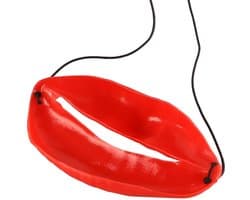 Dailygoods- Worstmond Decoratie - 2 Stuks - Grappige Rode Lippen - Feestdecoratie - Halloween Accessoire - 10x5.5 cm - Humoristische Sfeer