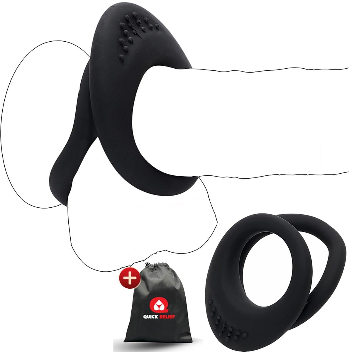 Quick Relief Cockring Elite™ - Cockring - Penis Ring - Siliconen - Cock ring - Sex toys - Seksspeeltje voor Mannen - Verstelbaar - Ballstretcher — afbeelding 1
