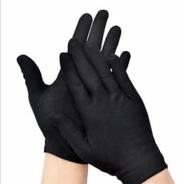 Katoenen Handschoenen Zwart Maat L - Inspectie katoenen werkhandschoenen munt sieraden werknemer etiquette handschoen - Gloves Cotton - Beschermende Handschoenen - Wegwerp Handschoenen 24Stuks/12Pairs L — thumbnail 5
