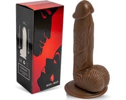 Rosebay Realistische Dildo 21 cm - Zachte Siliconen Dildo met Zuignap & Balzak - Dildo voor Mannen en Vrouwen - Bruin