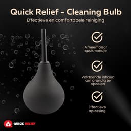 Quick Relief Cleaning Bulb™ - Anaal Douche - 224ml - Intieme Reiniging – Anal Douche – Klysma – Anaaldouche - Anaal reinigen + Glijmiddel 150ml — thumbnail 2